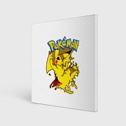 Холст квадратный Пикачу злой Pokemon, цвет: 3D-принт
