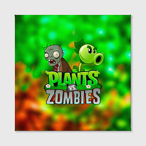 Картина квадратная Plants vs Zombies горохострел и зомби / 3D-принт – фото 2