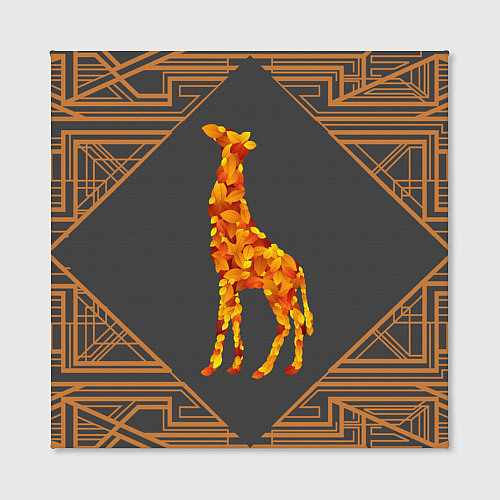 Картина квадратная Жираф из листьев / 3D-принт – фото 2