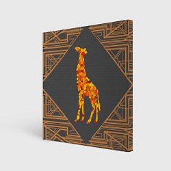 Картина квадратная Жираф из листьев