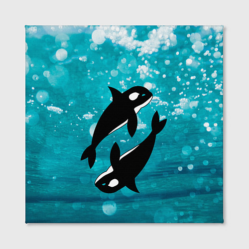 Картина квадратная Кит косатка в океане / 3D-принт – фото 2