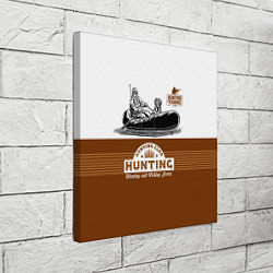 Холст квадратный Охотник на уток в лодке с собакой, цвет: 3D-принт — фото 2