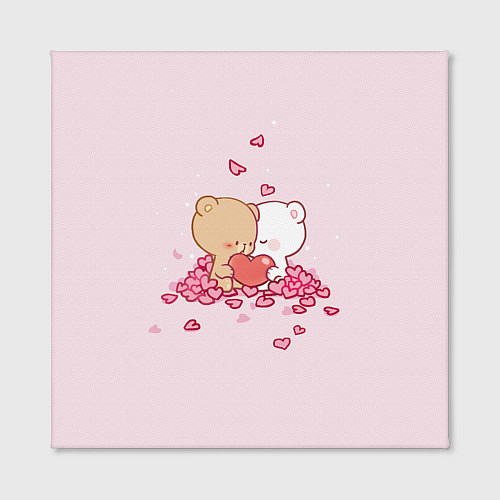 Картина квадратная Влюблённые Плюшевые Мишки Сердца / 3D-принт – фото 2