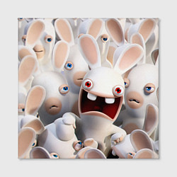 Холст квадратный Бешеные кролики в толпе, цвет: 3D-принт — фото 2