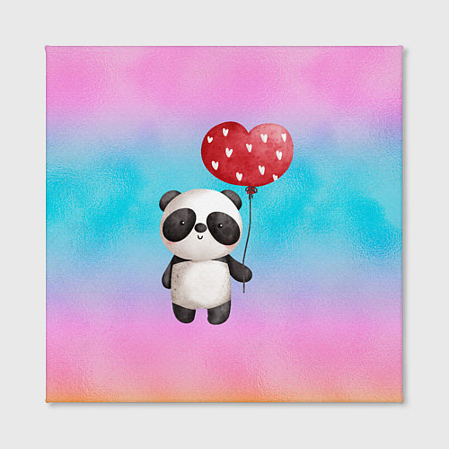 Картина квадратная Маленькая панда с сердечком / 3D-принт – фото 2
