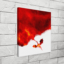 Холст квадратный ДЫХАНИЕ ЗВЕЗДНОГО ДРАКОНА DRAGON FIRE, цвет: 3D-принт — фото 2