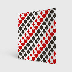 Холст квадратный Карточные Масти Card Suits, цвет: 3D-принт