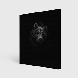 Холст квадратный Голова хищного медведя, цвет: 3D-принт