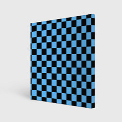 Холст квадратный Шахматная доска Синяя, цвет: 3D-принт