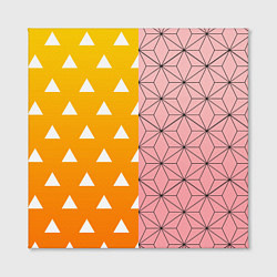 Холст квадратный ЗЕНИТЦУ НЕЗУКО КЛИНОК РАССЕКАЮЩИЙ ДЕМОНОВ, цвет: 3D-принт — фото 2