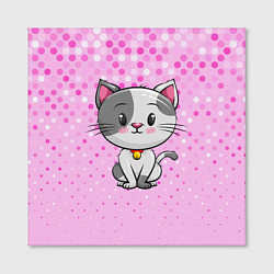 Холст квадратный Котик с серым пятном, цвет: 3D-принт — фото 2