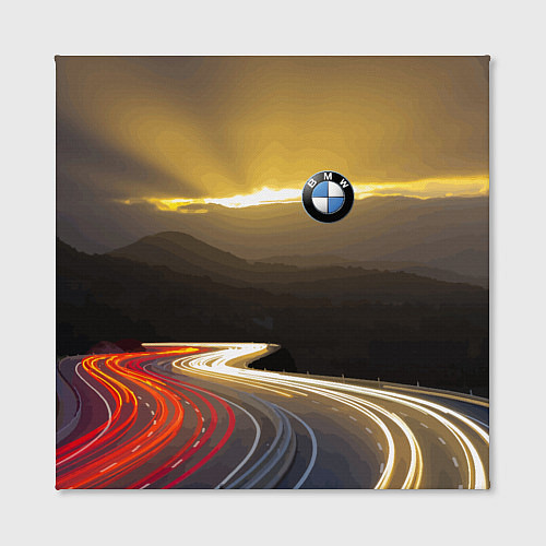 Картина квадратная BMW Night route / 3D-принт – фото 2