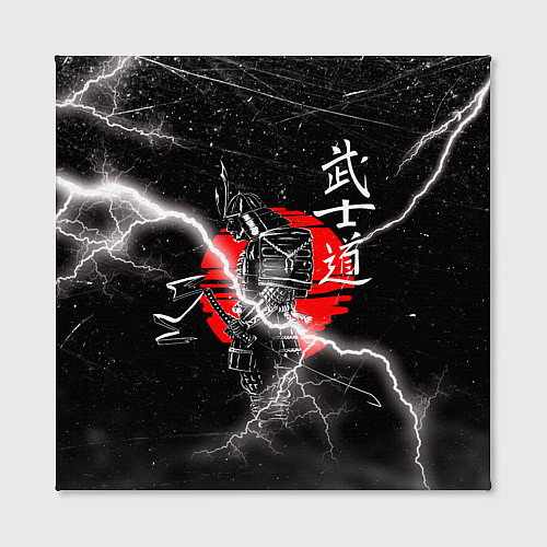 Картина квадратная Самурай Бусидо Иероглифы Samurai Lightning / 3D-принт – фото 2