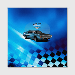 Холст квадратный Синий Ретро-автомобиль, цвет: 3D-принт — фото 2