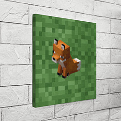 Холст квадратный Лиса из Minecraft, цвет: 3D-принт — фото 2
