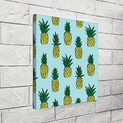 Холст квадратный Рисунок ананасов, цвет: 3D-принт — фото 2