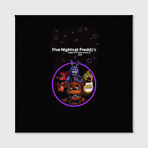 Картина квадратная Five Nights at Freddys - персонажи из игры / 3D-принт – фото 2