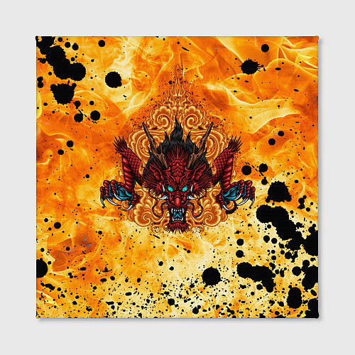 Картина квадратная ЯПОНСКИЙ ОГНЕННЫЙ ДРАКОН / 3D-принт – фото 2