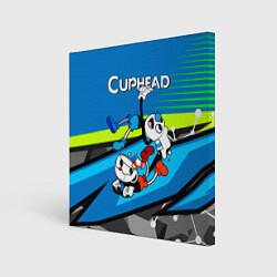 Холст квадратный 2 чашечки cuphead, цвет: 3D-принт