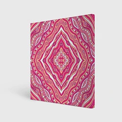 Холст квадратный Абстракция Узор розового цвета, цвет: 3D-принт