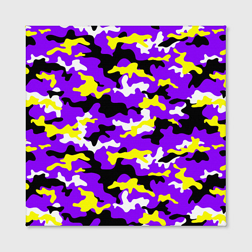 Картина квадратная Камуфляж Фиолетово-Жёлтый / 3D-принт – фото 2