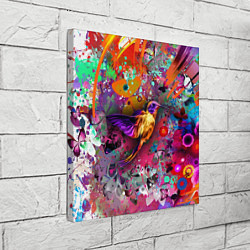 Холст квадратный Колибри Floral Pattern, цвет: 3D-принт — фото 2