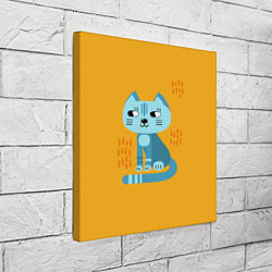Холст квадратный Очаровательный котик в плоском стиле в ярких цвета, цвет: 3D-принт — фото 2
