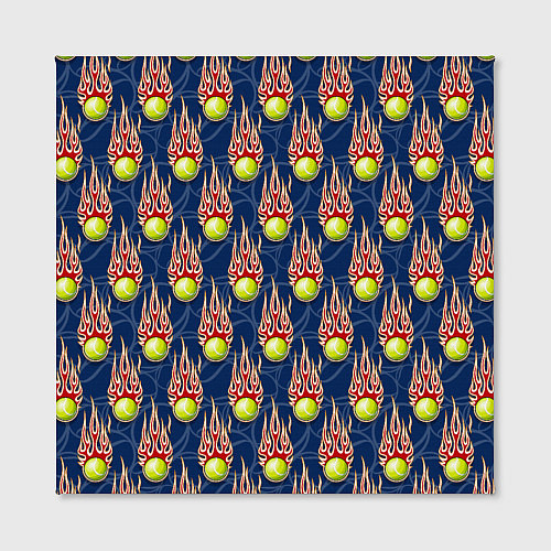 Картина квадратная Теннисные мячики в огне / 3D-принт – фото 2