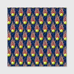 Холст квадратный Теннисные мячики в огне, цвет: 3D-принт — фото 2