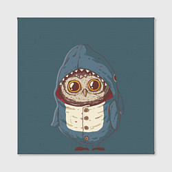 Холст квадратный Совушка-в костюме акулы, цвет: 3D-принт — фото 2