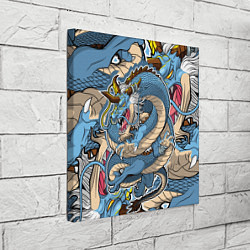 Холст квадратный Синий дракон-монст, цвет: 3D-принт — фото 2