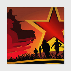 Холст квадратный Звезда ПОБЕДЫ и силуэты солдат, цвет: 3D-принт — фото 2