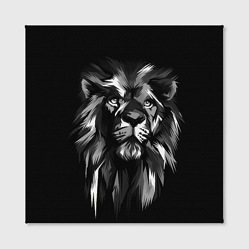 Картина квадратная Голова льва в черно-белом изображении / 3D-принт – фото 2