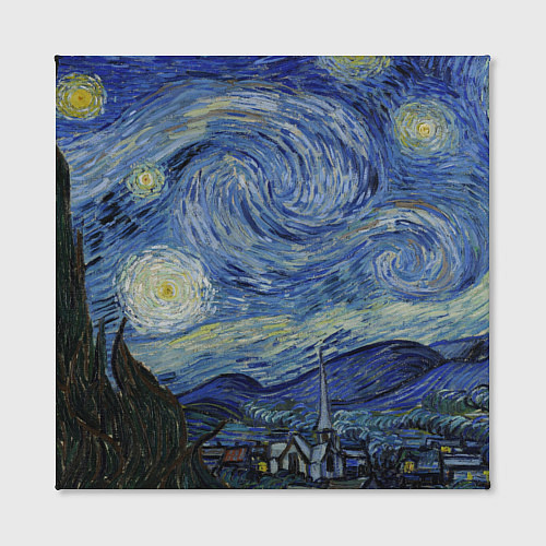 Картина квадратная Звездная ночь Ван Гога / 3D-принт – фото 2