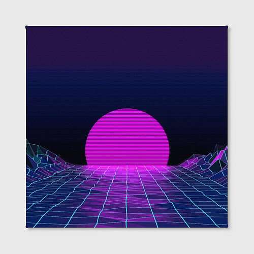 Картина квадратная Закат розового солнца Vaporwave Психоделика / 3D-принт – фото 2