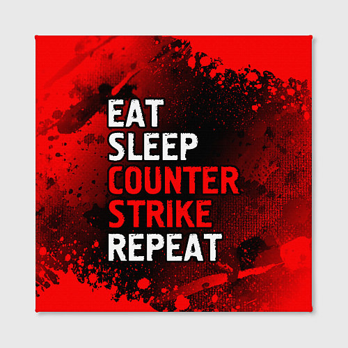 Картина квадратная Eat Sleep Counter Strike Repeat Брызги / 3D-принт – фото 2