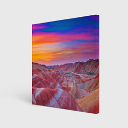 Холст квадратный Краски природы Горы Neon Китай, цвет: 3D-принт