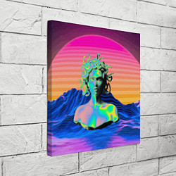 Холст квадратный Gorgon Medusa Vaporwave Neon Mountains, цвет: 3D-принт — фото 2