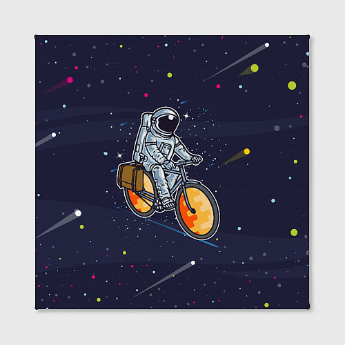 Картина квадратная Космонавт на велосипеде / 3D-принт – фото 2