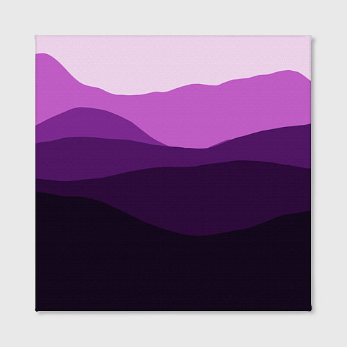 Картина квадратная Фиолетовый градиент горы абстракция / 3D-принт – фото 2