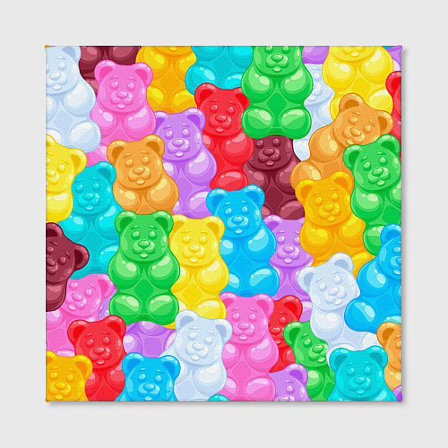 Картина квадратная Мармеладные мишки разноцветные / 3D-принт – фото 2