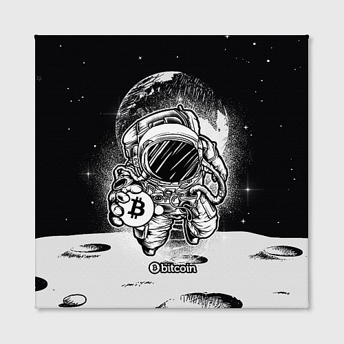 Картина квадратная Космонавт с биткоином / 3D-принт – фото 2
