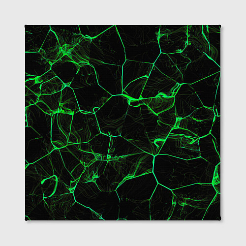 Картина квадратная Абстракция - Черно-зеленый фон - дым / 3D-принт – фото 2