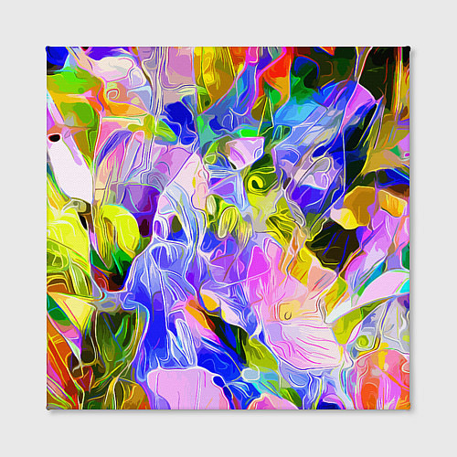 Картина квадратная Красочный цветочный узор Весна - Лето 2023 Colorfu / 3D-принт – фото 2