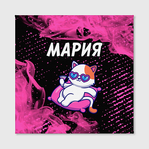 Картина квадратная Мария - КОШЕЧКА - Огонь / 3D-принт – фото 2