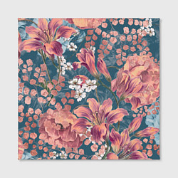 Холст квадратный Цветы Золотого Цвета, цвет: 3D-принт — фото 2