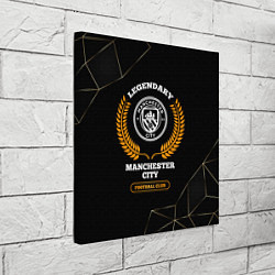 Холст квадратный Лого Manchester City и надпись Legendary Football, цвет: 3D-принт — фото 2