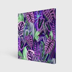 Холст квадратный Цветы Яркие Тропики, цвет: 3D-принт