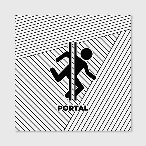 Картина квадратная Символ Portal на светлом фоне с полосами / 3D-принт – фото 2