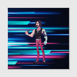 Холст квадратный Johnny Джонни Cyberpunk, цвет: 3D-принт — фото 2